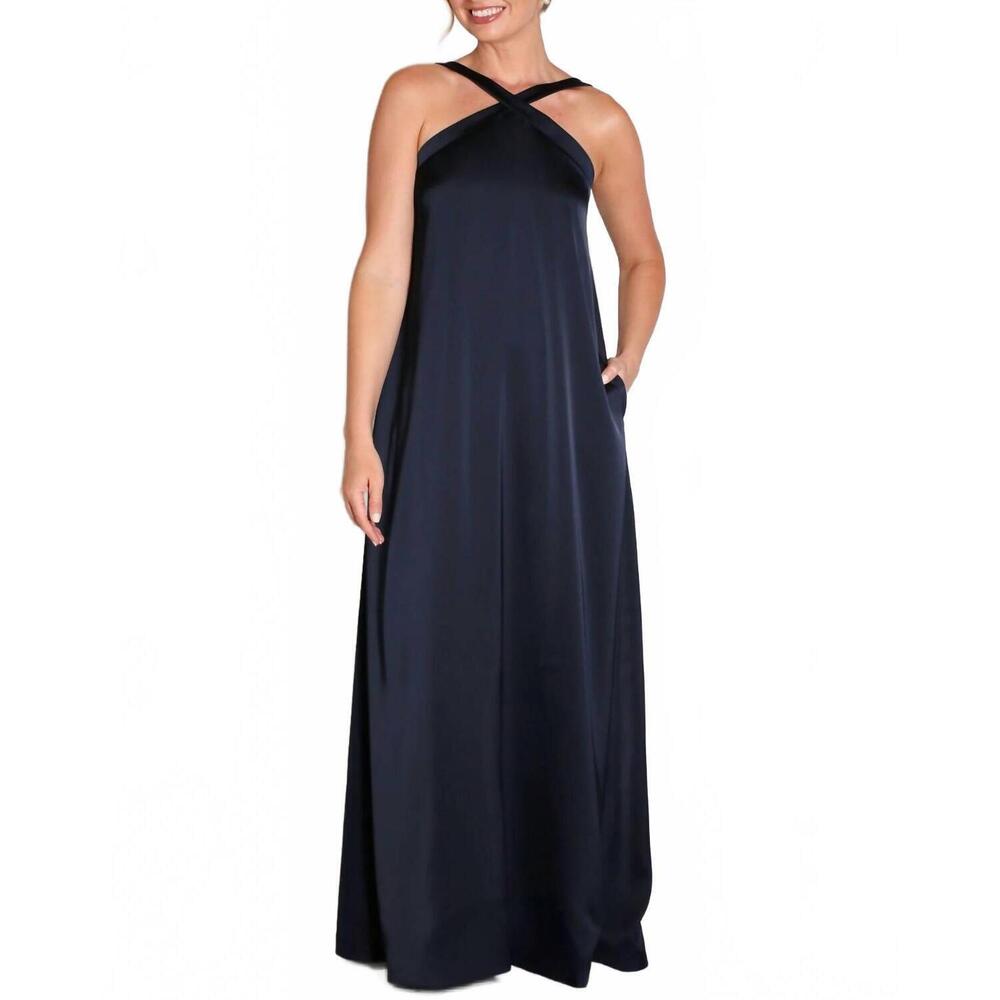 NEW CAMILYN BETH maddox halter gown in navy